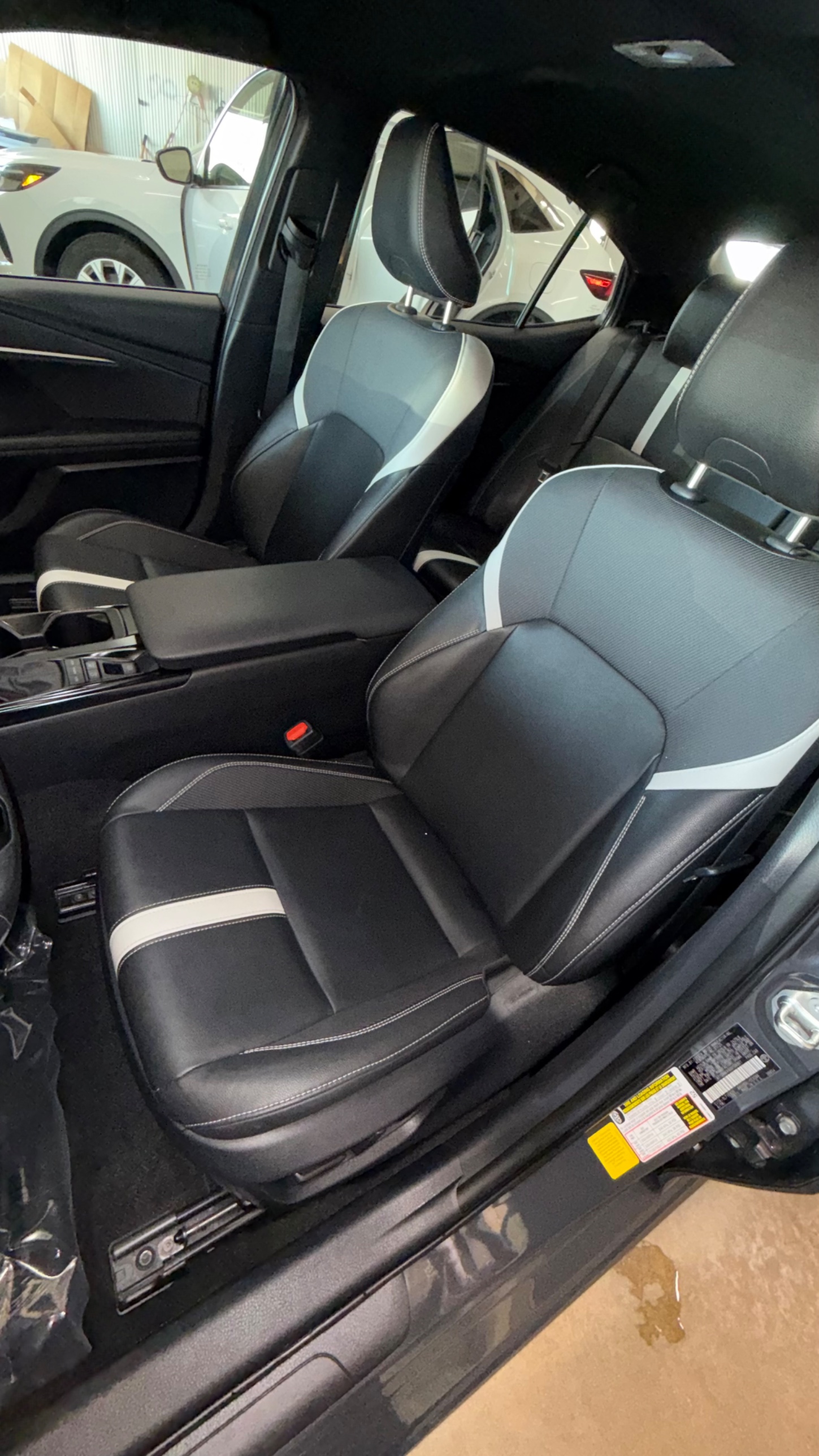 Freshly cleaned front seats